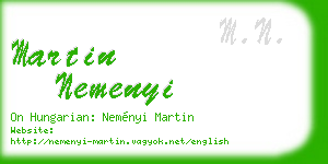 martin nemenyi business card